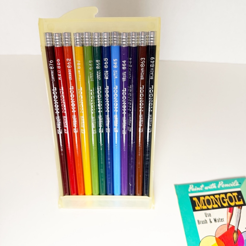 Vintage Mongol Paint w/Pencils #741 Colored Pencils…12-Color Set w/Stand(Set #2)